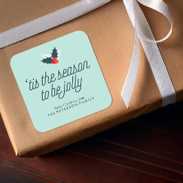 Holly Boughs Vierkante Sticker