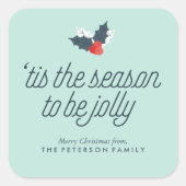 Holly Boughs Vierkante Sticker (Voorkant)