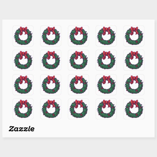 Holly Boughs Vierkante Sticker (Vel)