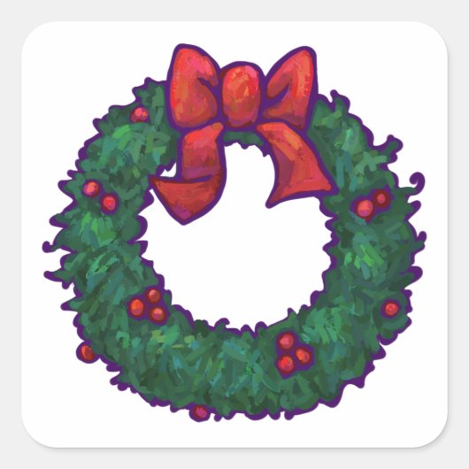 Holly Boughs Vierkante Sticker (Voorkant)