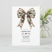 Holly Bow Holiday Kerstfeest Kaart (Staand voorkant)