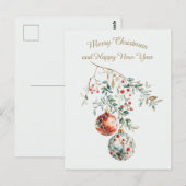 Holly Branch Kerstversiering Waterverf Kaart (Voorkant / Achterkant)