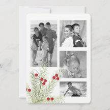 Holly Branch shades Holiday Photo Card
