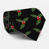 Holly Branch tijdens Black Christmas Stropdas (Opgerold)