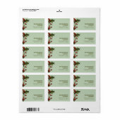 Holly Branch Vakantie Adreslabels Etiket (Full Sheet)