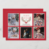 Holly Branches 5-fotokaart Kaart (Voorkant / Achterkant)