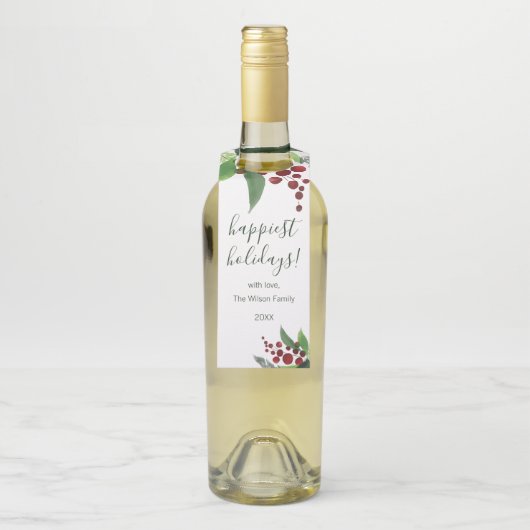 Holly Branches Bottle Label (Op fles)