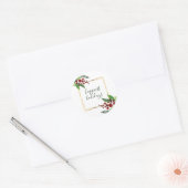Holly Branches gelukkigste Feestdagen Sticker (Envelop)