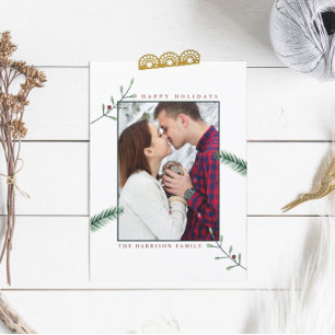 Holly Branches Kaart voor Kerstmis