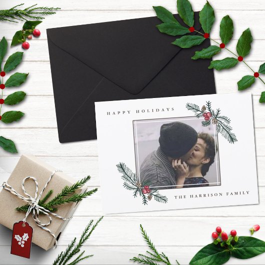 Holly Branches Kaart voor Kerstmis