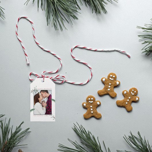 Holly Branches: Kerstfeestdag Cadeaulabel