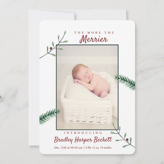 Holly Brants New Baby Foto kerstmis Feestdagenkaart (Voorkant)