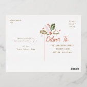  Holly Bright Typografie kerstFolie Folie Feestdagen Briefkaart (Achterkant)