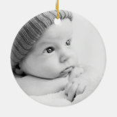  Holly Bright Typografie kerstfoto Keramisch Ornament (Achterkant)