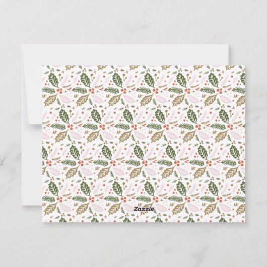  Holly Bright Typografie Kerstmis Feestdagenkaart (Achterkant)