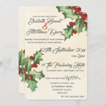  Holly bruiloft uitnodiging