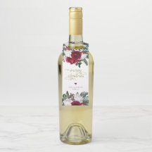 HOLLY Burgundy Gold Floral Merry Kerstry