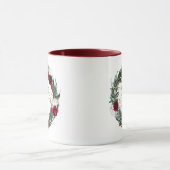 HOLLY Burgundy Winter Floral Merry Kerstmis Mok (Midden)
