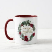 HOLLY Burgundy Winter Floral Merry Kerstmis Mok (Links)