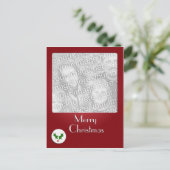 Holly Button Kerstfoto Template Feestdagenkaart (Staand voorkant)