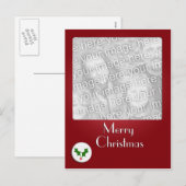 Holly Button Kerstfoto Template Feestdagenkaart (Voorkant / Achterkant)