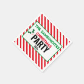Holly Candy Cane Fun kerstparty Custom Napkin Servet (Hoek)