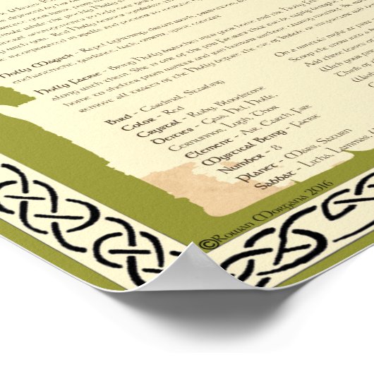 HOLLY CELTIC SACRED TREE POSTER (Hoek)