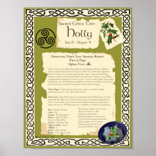 HOLLY CELTIC SACRED TREE POSTER