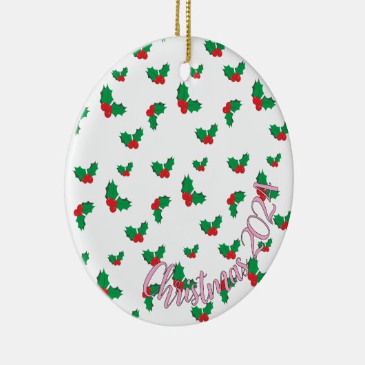 Holly Christmas 2024 Tree ornament PINK (Rechts)