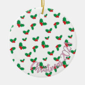 Holly Christmas 2024 Tree ornament PINK (Voorkant)