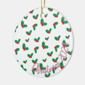 Holly Christmas 2024 Tree ornament PINK (Links)