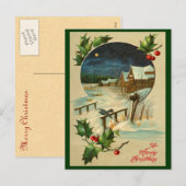  Holly Christmas Briefkaart (Voorkant / Achterkant)