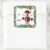 Holly Christmas Football Gift Label (Tas)