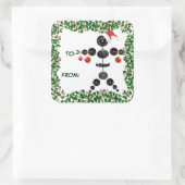 Holly Christmas Gewichtheffer Gift Label (Tas)