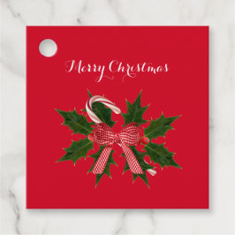 Holly Christmas Gift Favor Tags Bedankjes Labels
