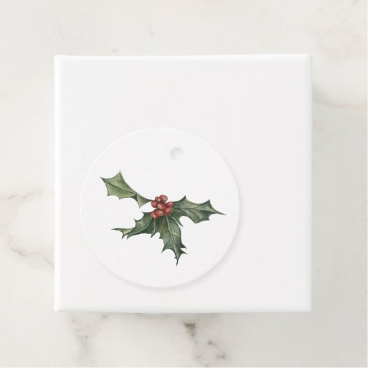 Holly Christmas Gift Label (In situ)