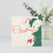  Holly Christmas Girl Feestdagenkaart (Staand voorkant)