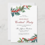 Holly Christmas Mistletoe Holiday Coattail Party Kaart (Voorkant)