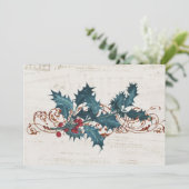 Holly Christmas Music  Blank Vakantie Kaart (Staand voorkant)