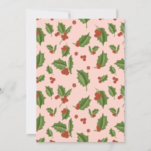 Holly Christmas Party Invitation Kaart (Voorkant)