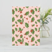 Holly Christmas Party Invitation Kaart (Staand voorkant)