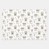 Holly Christmas Pattern Inpakpapier Vel (Voorkant 3)