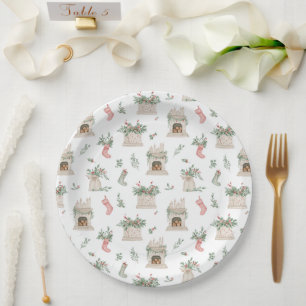 Holly Christmas Pattern Papieren Bordje