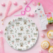 Holly Christmas Pattern Papieren Bordje (Feest)