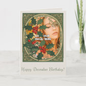 Holly Christmas Red Berry Decorative Holiday Desig Kaart (Voorkant)