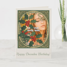 Holly Christmas Red Berry Decorative Holiday Desig Kaart