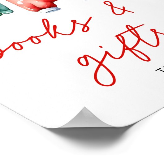 Holly Christmas Santa Baby shower Boeken en gesche Poster (Hoek)