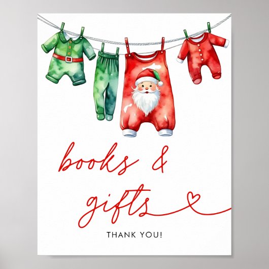 Holly Christmas Santa Baby shower Boeken en gesche Poster (Voorkant)