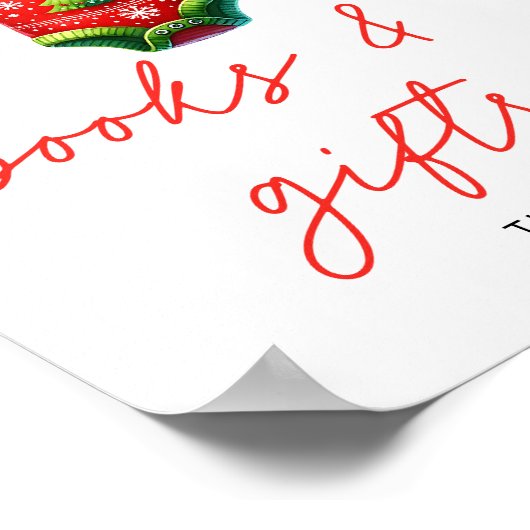 Holly Christmas Santa Baby shower Boeken en gesche Poster (Hoek)