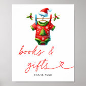 Holly Christmas Santa Baby shower Boeken en gesche Poster (Voorkant)